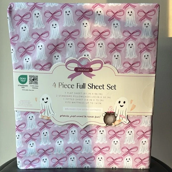 New Envogue Pink Ghost and Bows Full Sheet Set ghost 👻 - Picture 7 of 13